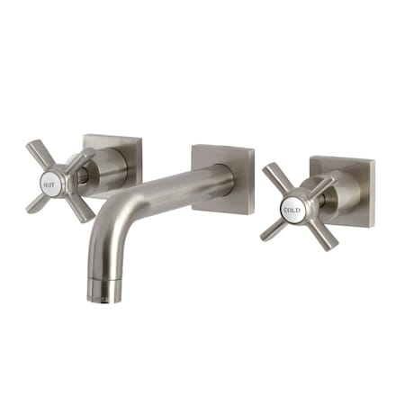 Kingston Brass KS6128ZX Two-Handle Wall Mount Bathroom Faucet, Brushed Nickel KS6128ZX
